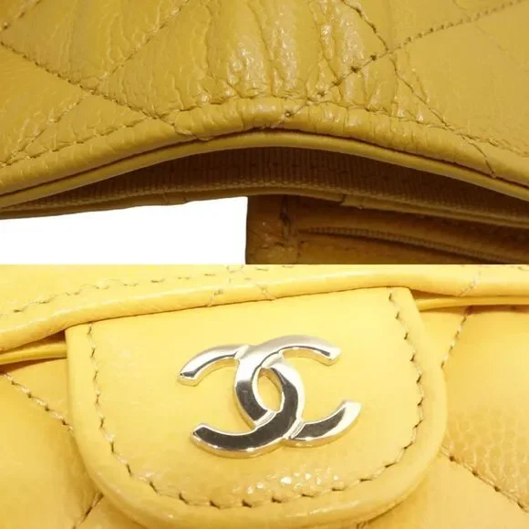 CHANEL Authentic Yellow Caviar Leather Wallet - Picture 5 of 10